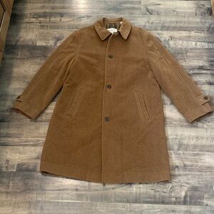Pronto Uomo  Men's Camel Cashmere Wool Blend Long Top Coat